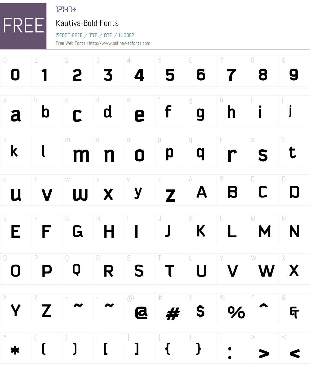 Kautiva Font Screenshots
