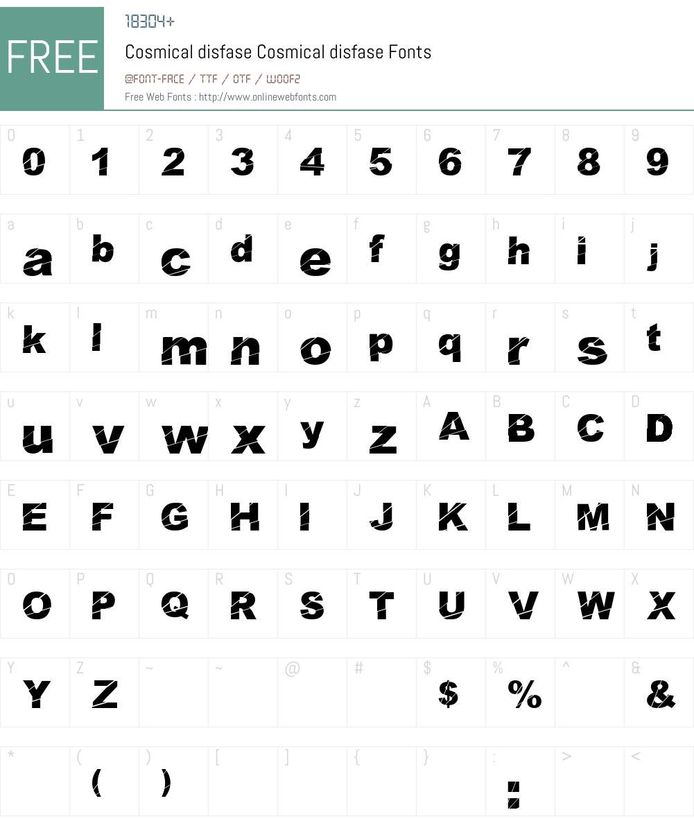 Cosmical disfase Font Screenshots