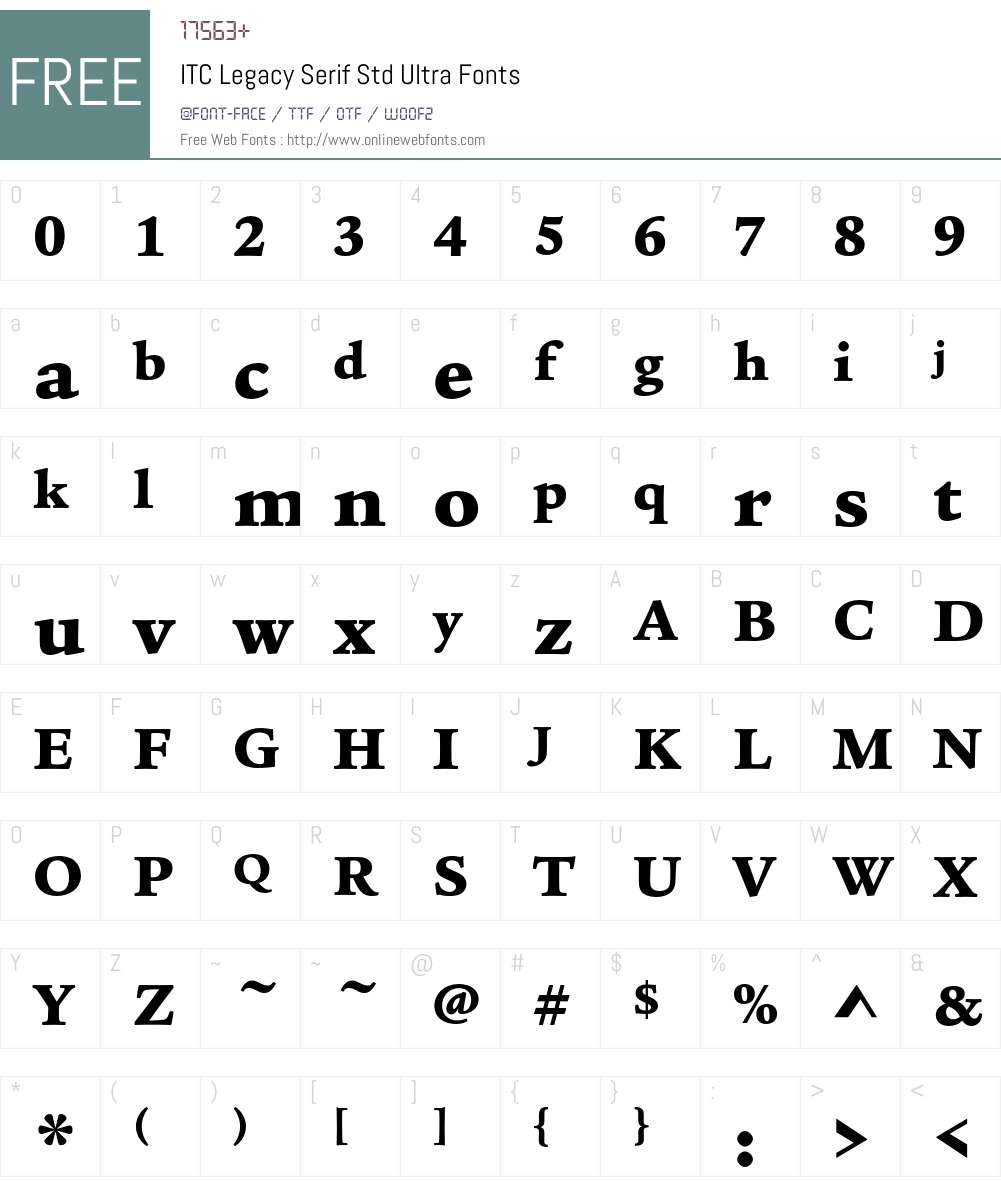 ITC Legacy Serif Std Font Screenshots