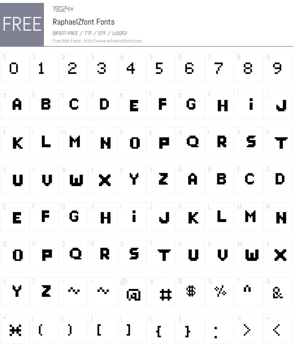 RaphaelZfont Font Screenshots