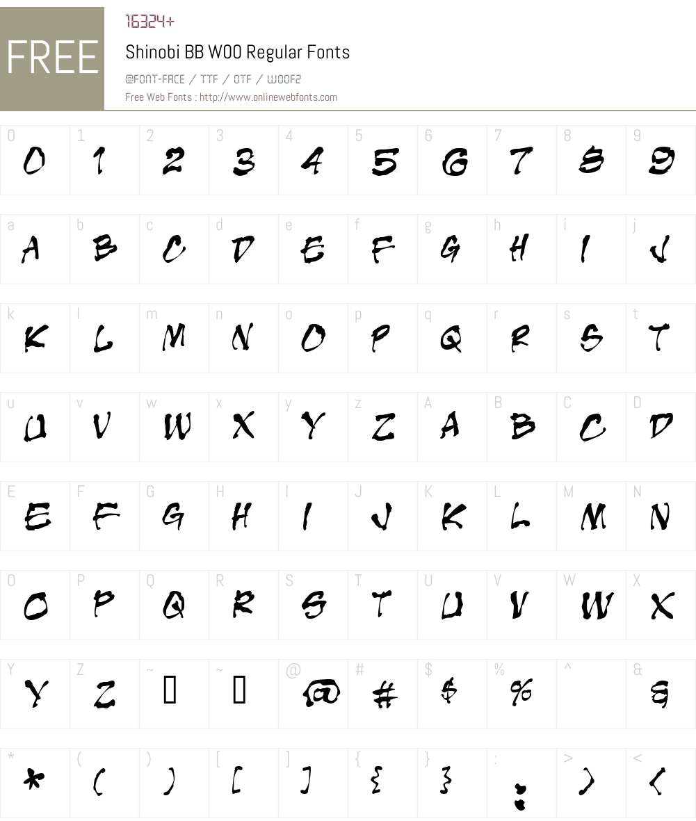 Shinobi BB Font Screenshots