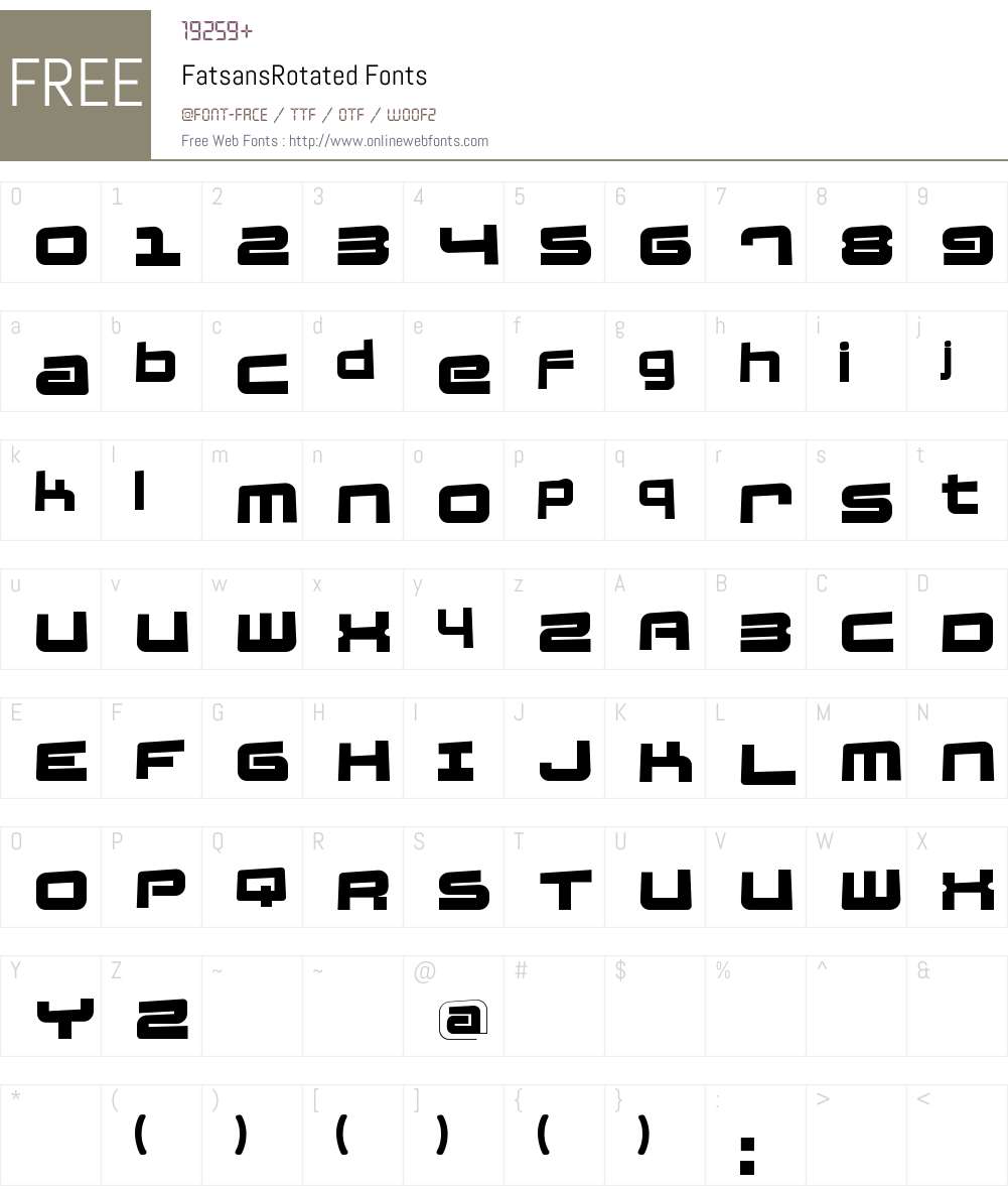 FatsansRotated Font Screenshots