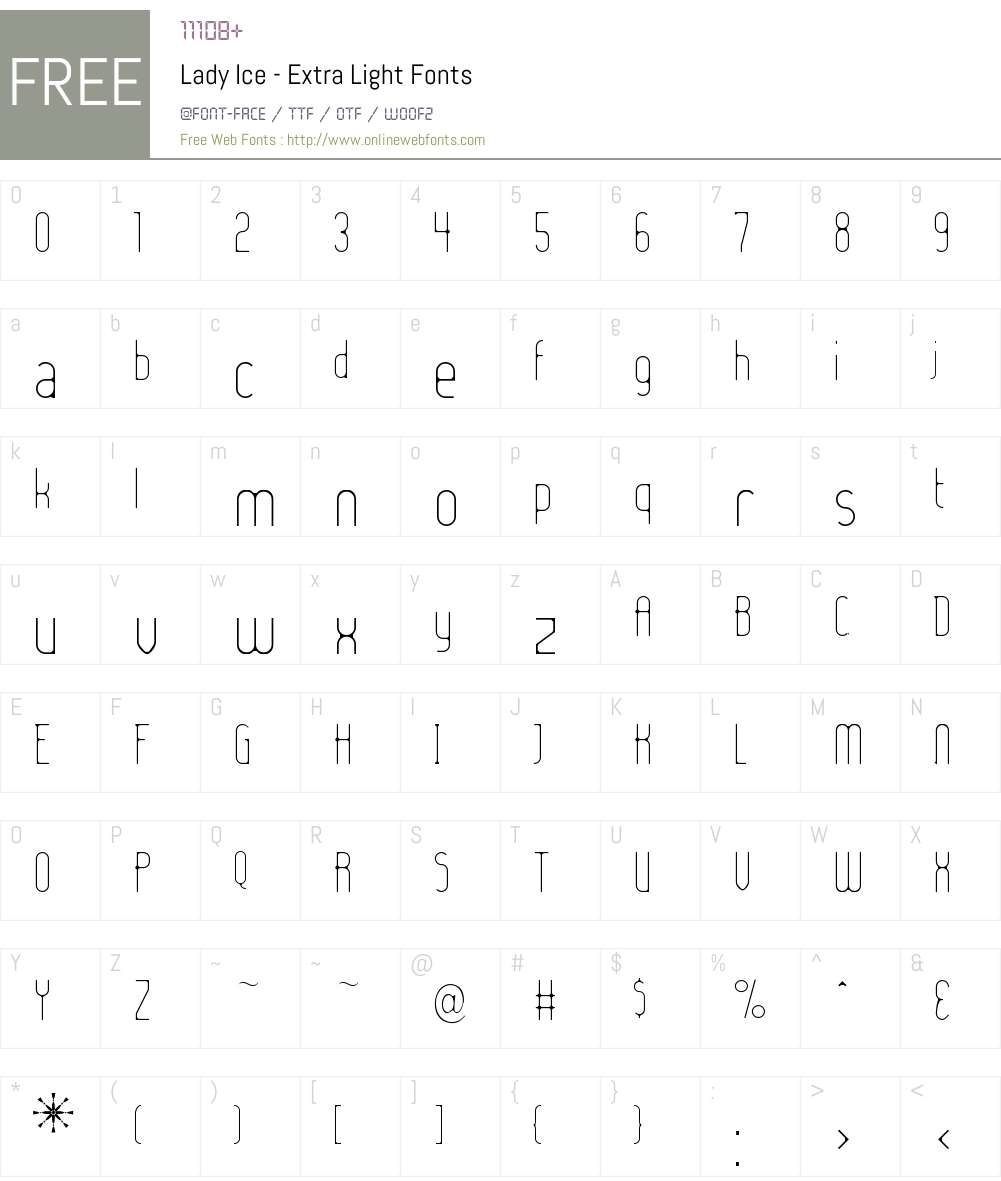 Lady Ice - Extra Light Font Screenshots