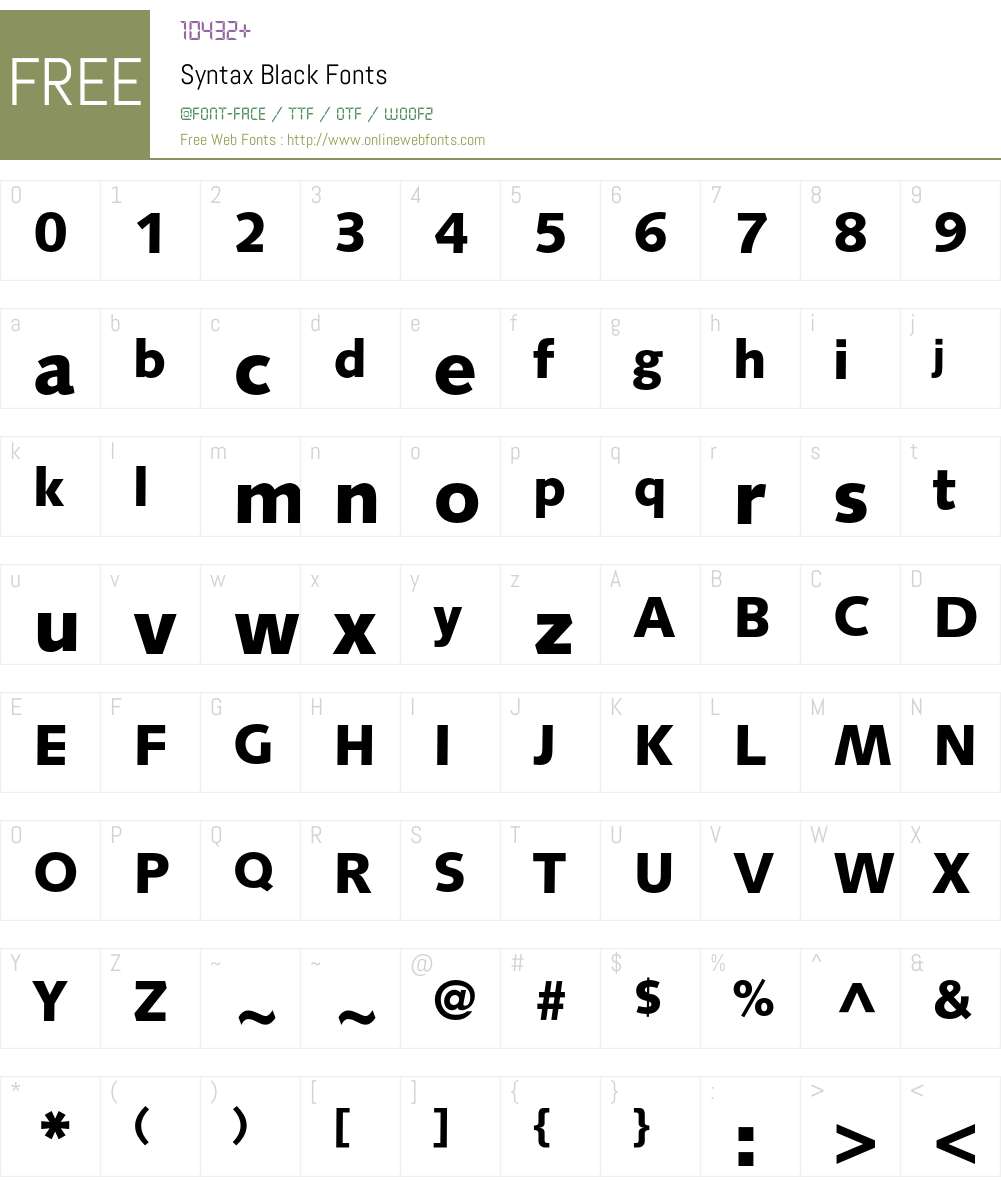 Syntax Font Screenshots