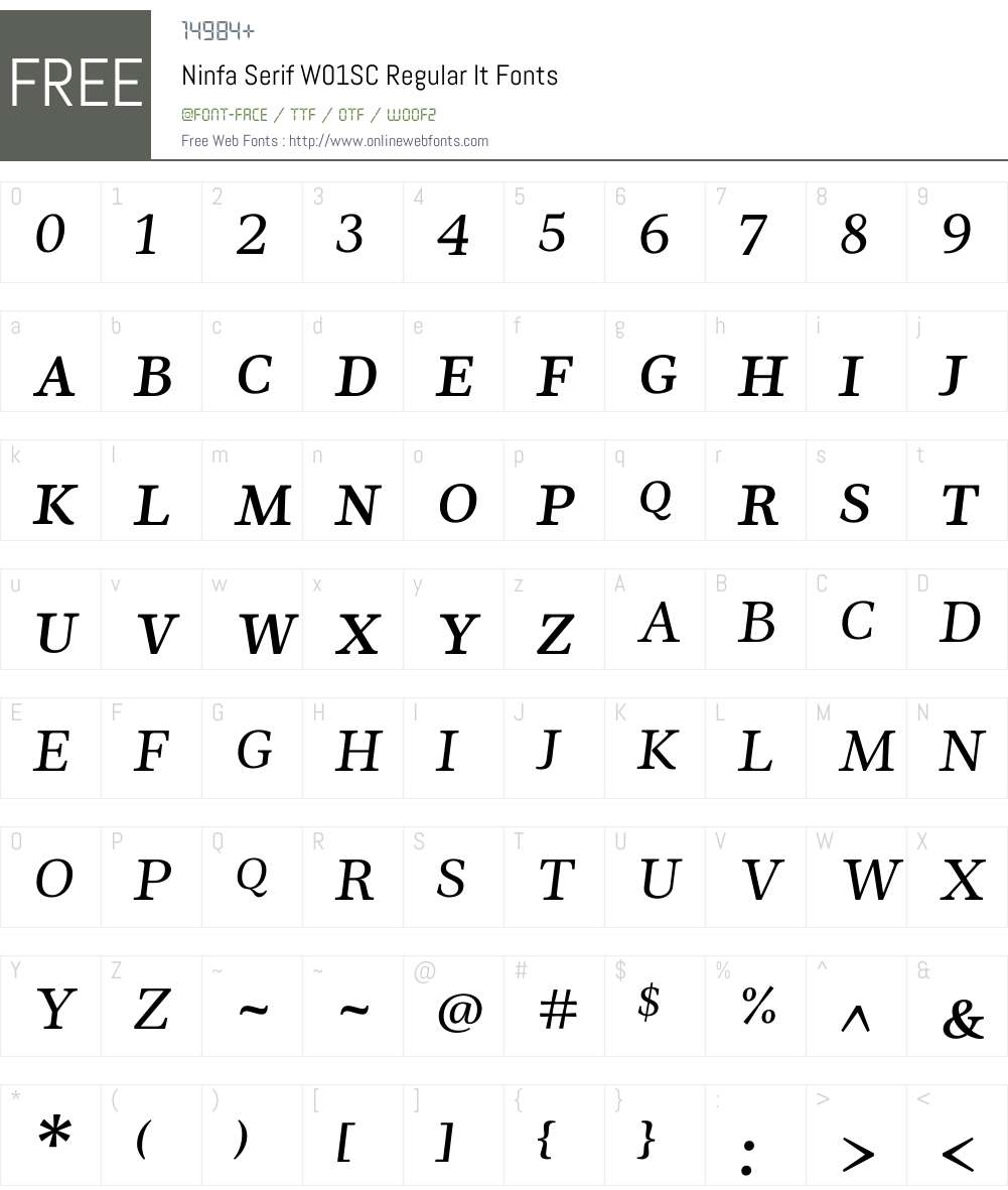 NinfaSerifW01SC-RegularIt Font Screenshots
