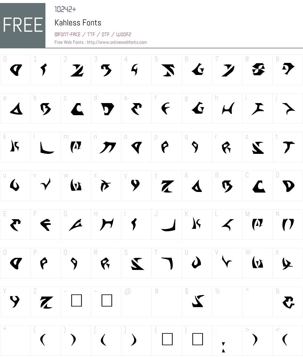 Kahless Font Screenshots