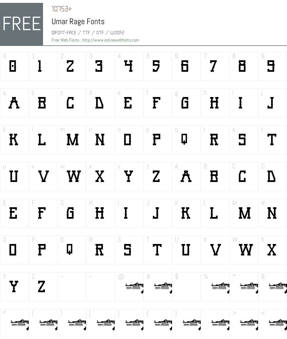 Umar Rage Font Screenshots