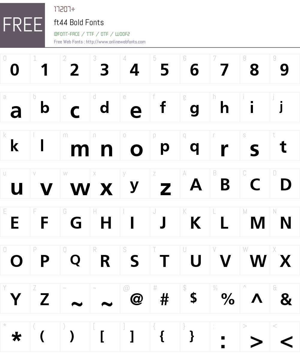 ft44 Font Screenshots