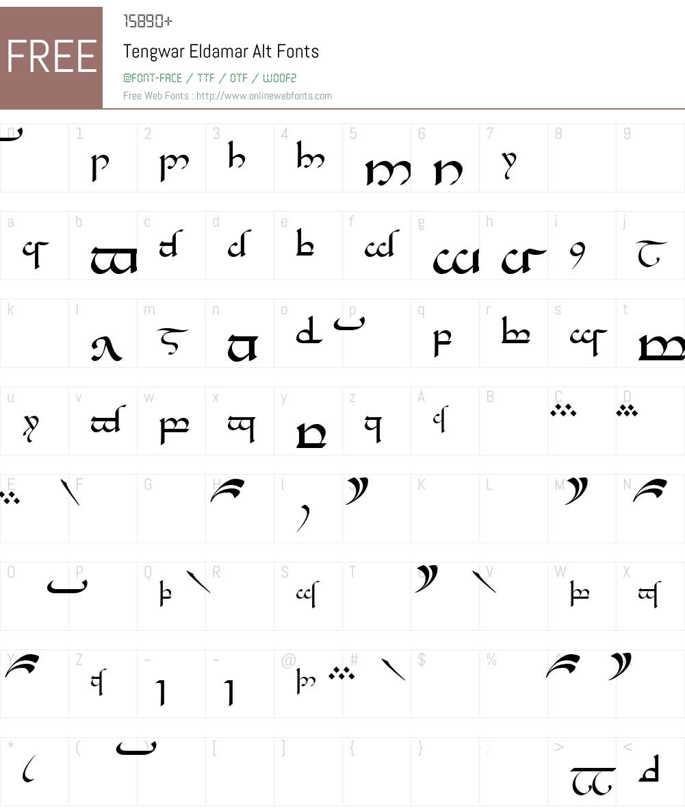 Tengwar Eldamar Alt Font Screenshots
