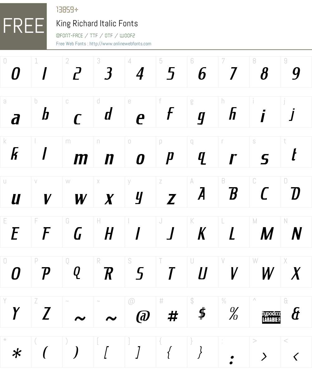 King Richard Font Screenshots