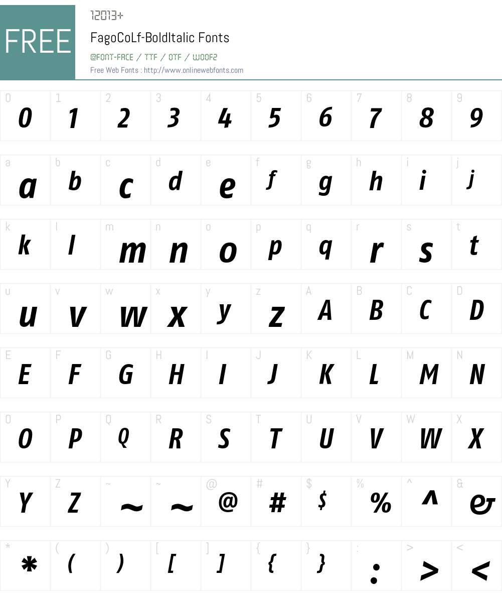 FagoCoLf Font Screenshots