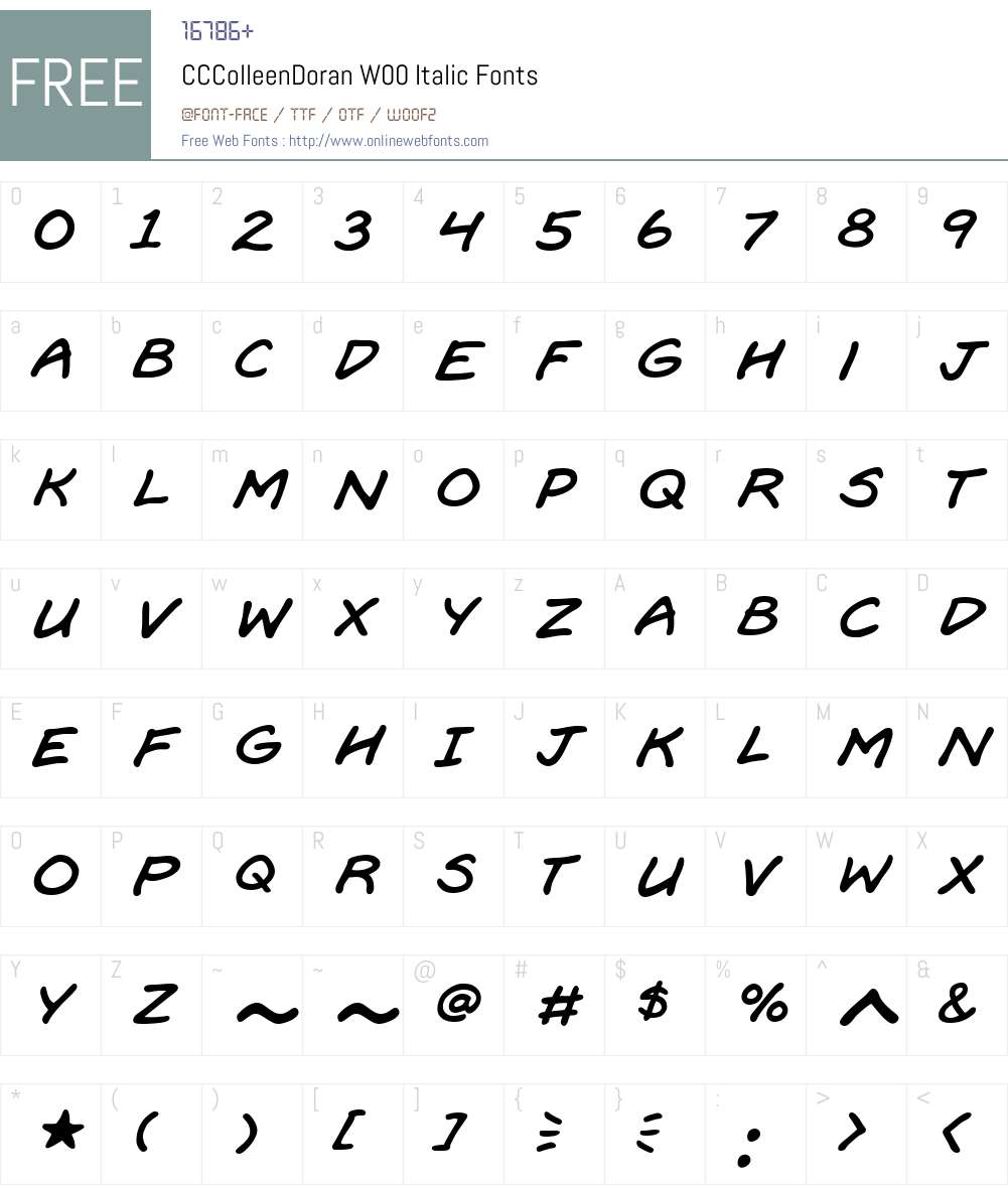 CCColleenDoranW00-Italic Font Screenshots