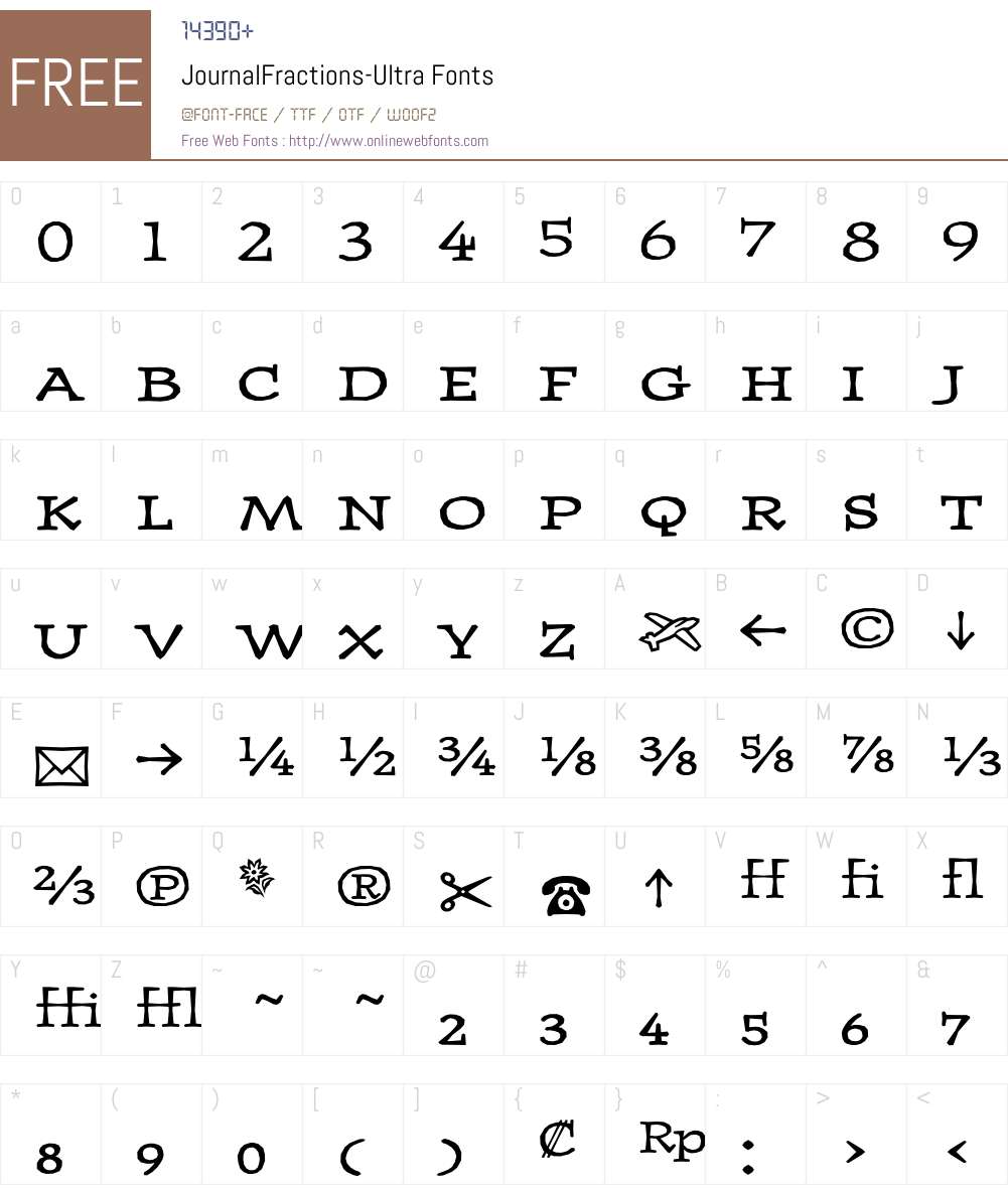 JournalFractions-Ultra Font Screenshots