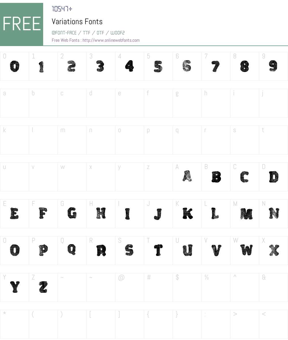 Variations Font Screenshots