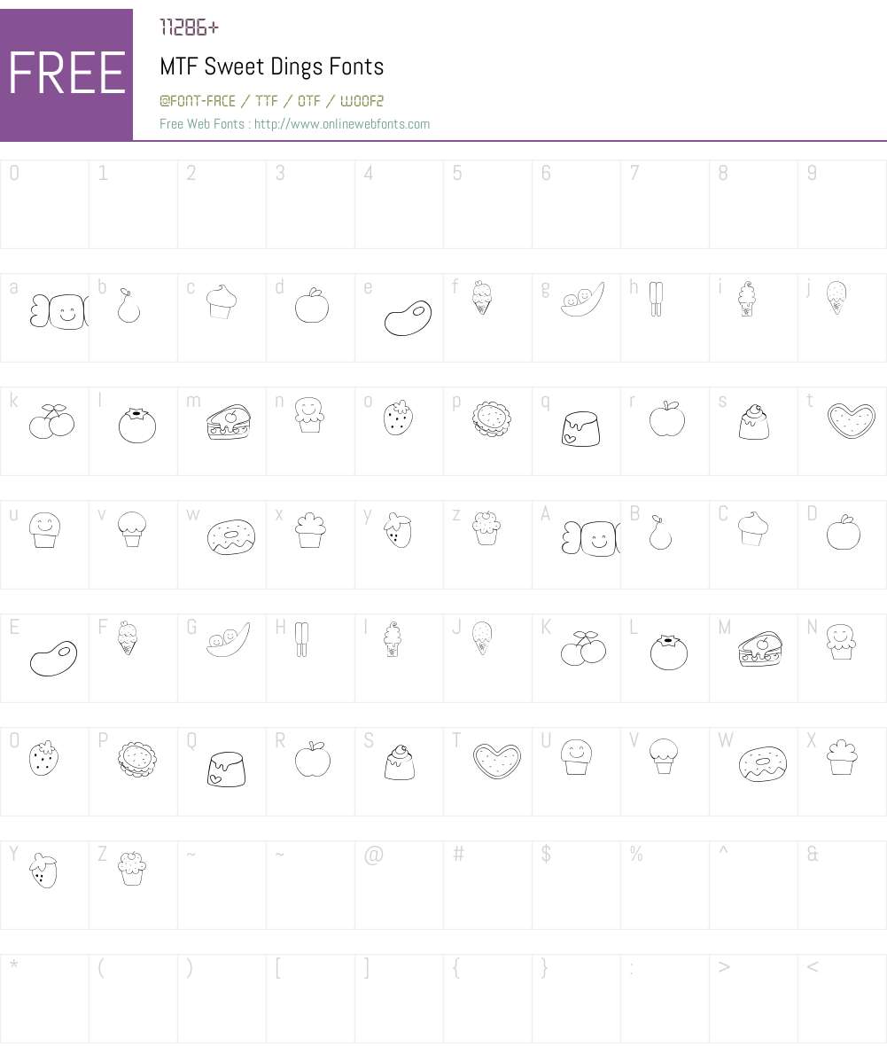 MTF Sweet Dings Font Screenshots