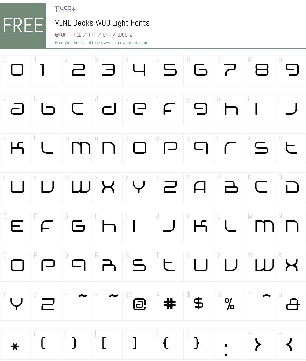 VLNL Decks Font Screenshots