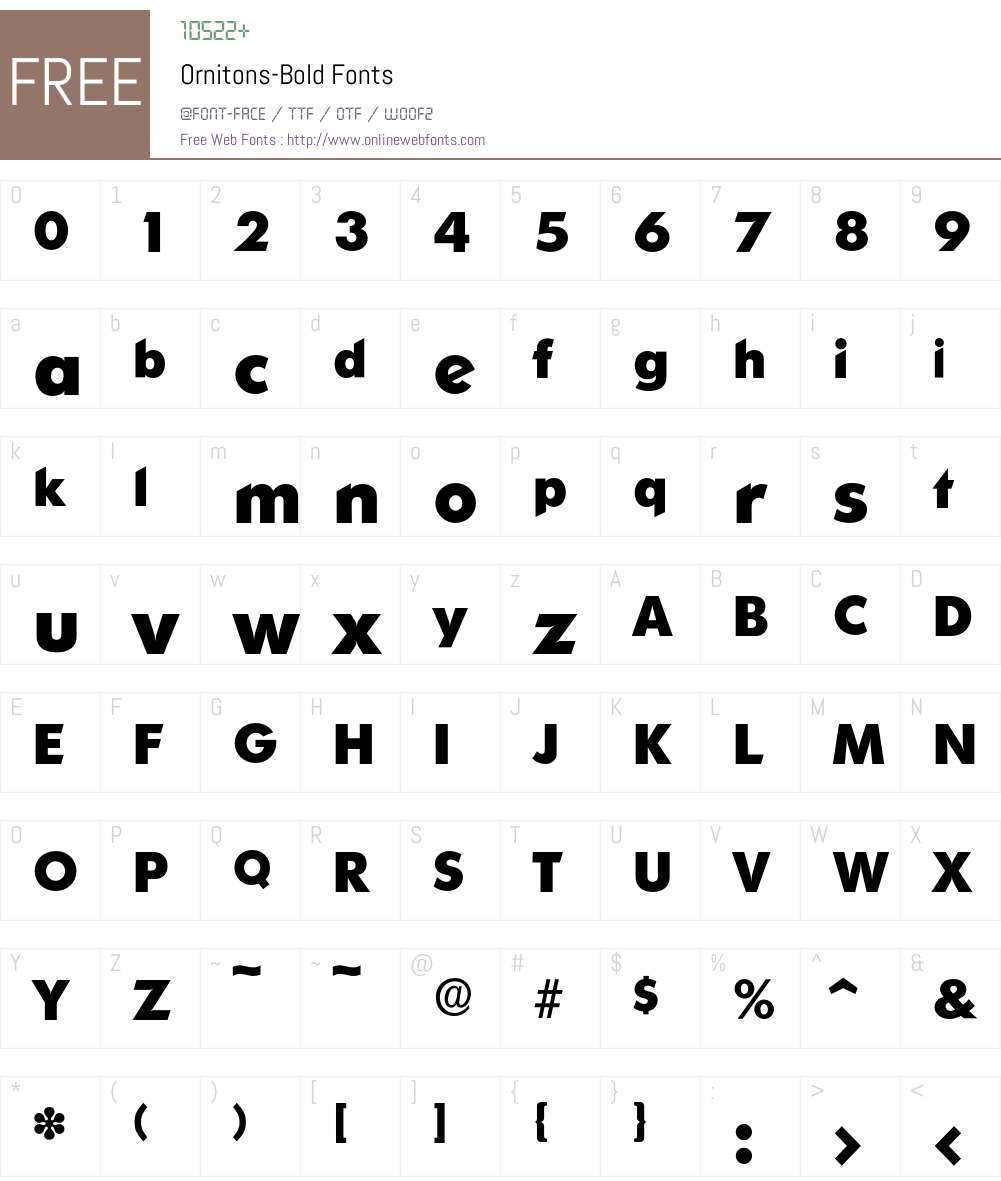 Ornitons-Bold Font Screenshots