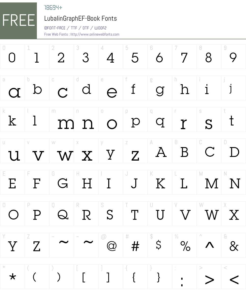 LubalinGraphEF Font Screenshots