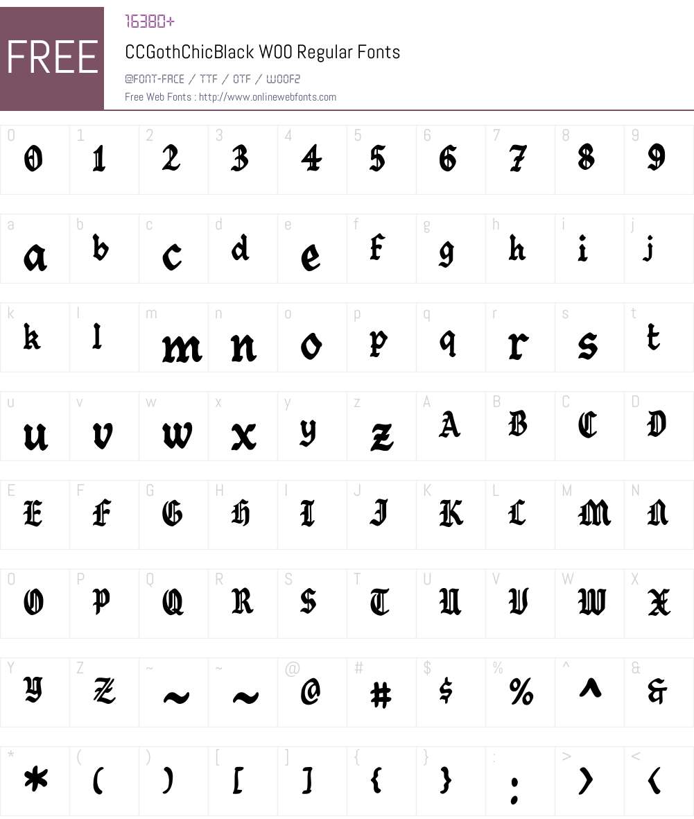 CCGothChicBlackW00-Regular Font Screenshots