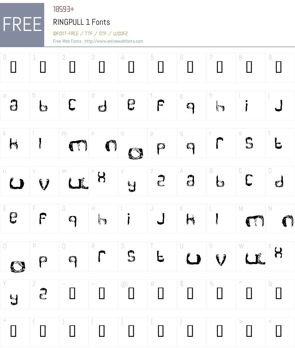 RINGPULL Font Screenshots