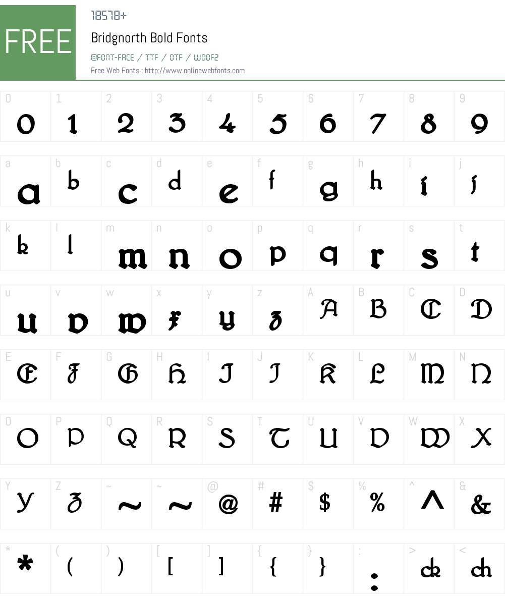 Bridgnorth Font Screenshots