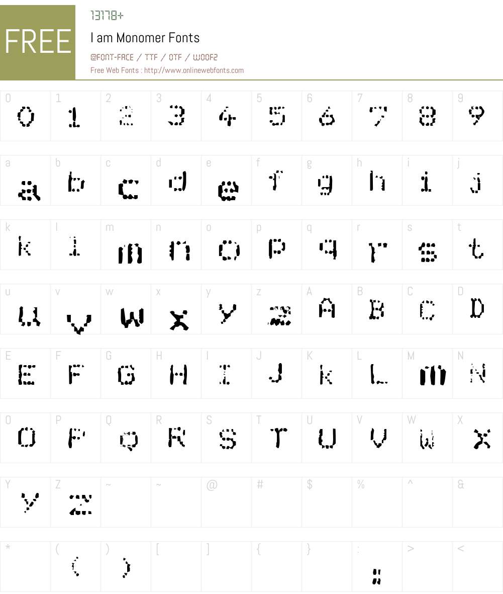 I am Monomer Font Screenshots