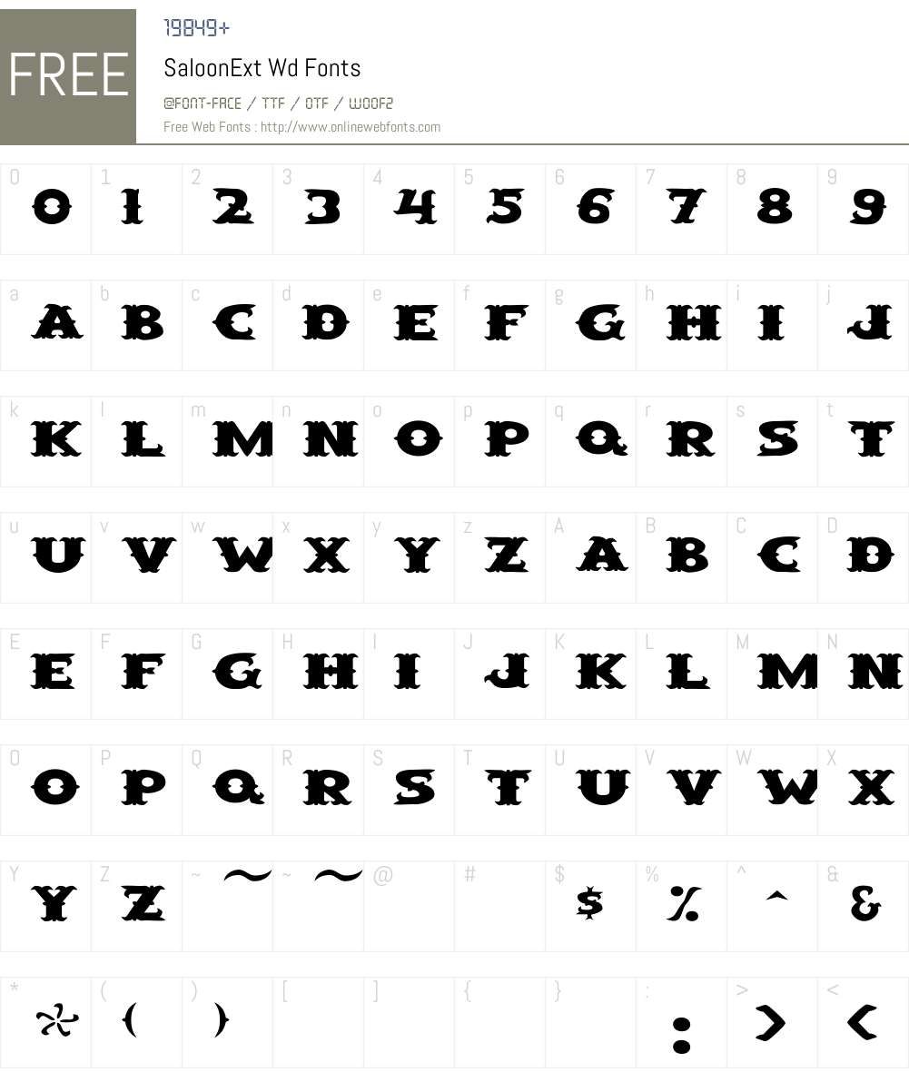 SaloonExt Wd Font Screenshots