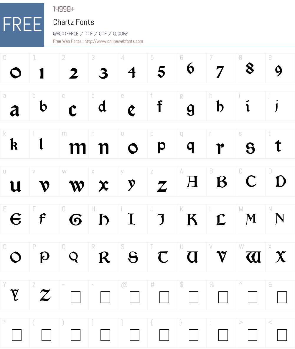 Chartz Font Screenshots