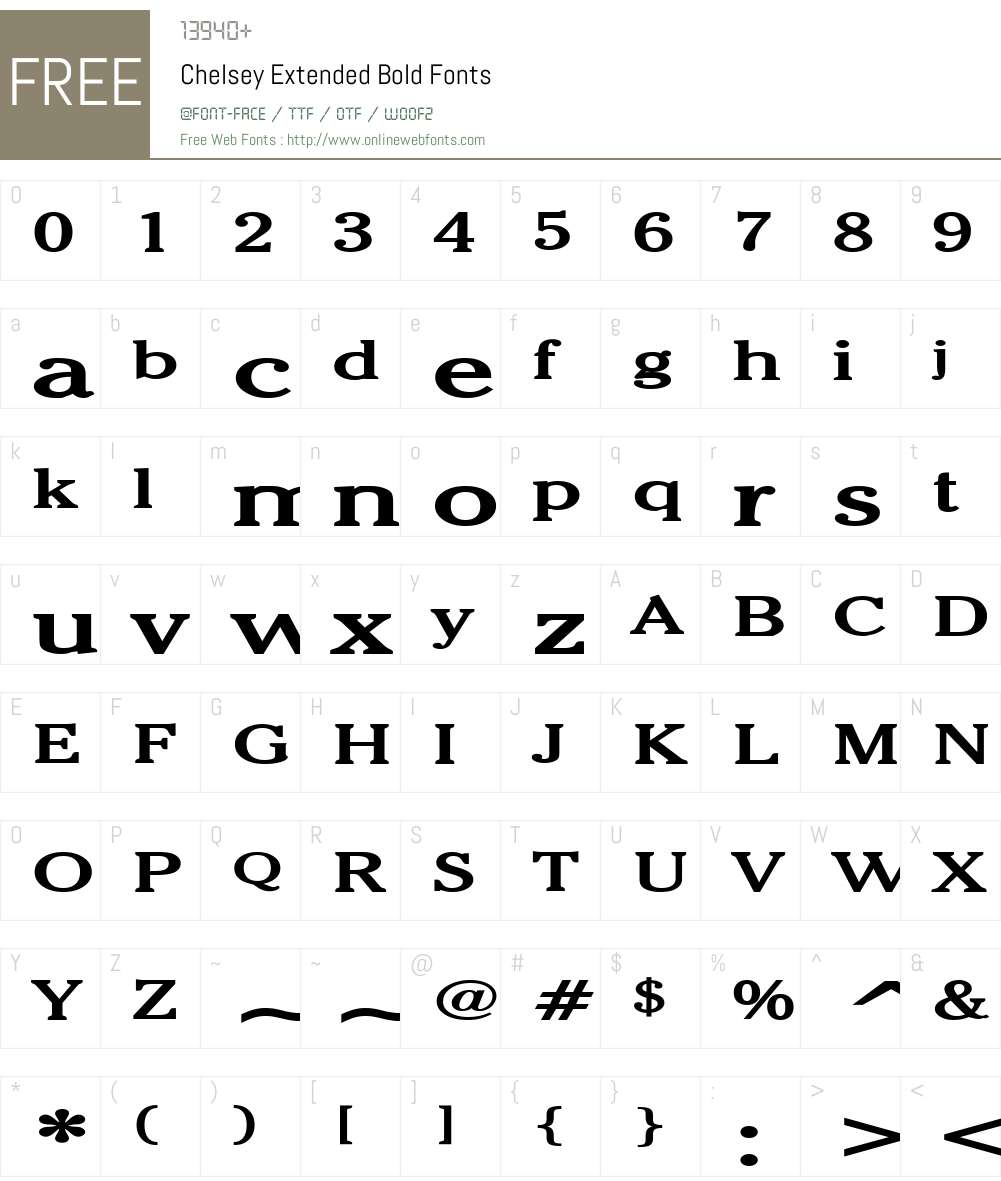 Chelsey Extended Font Screenshots