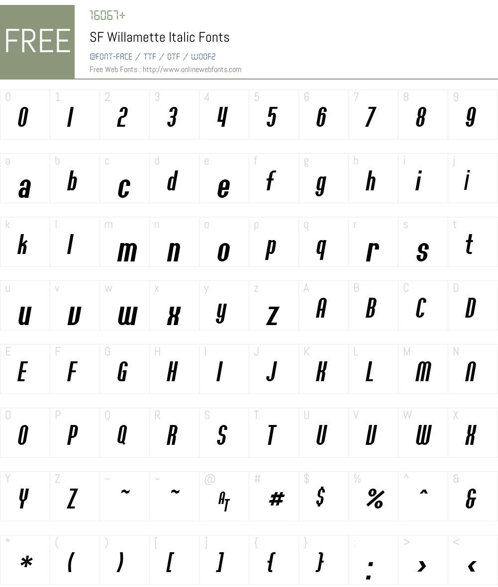 SF Willamette Font Screenshots