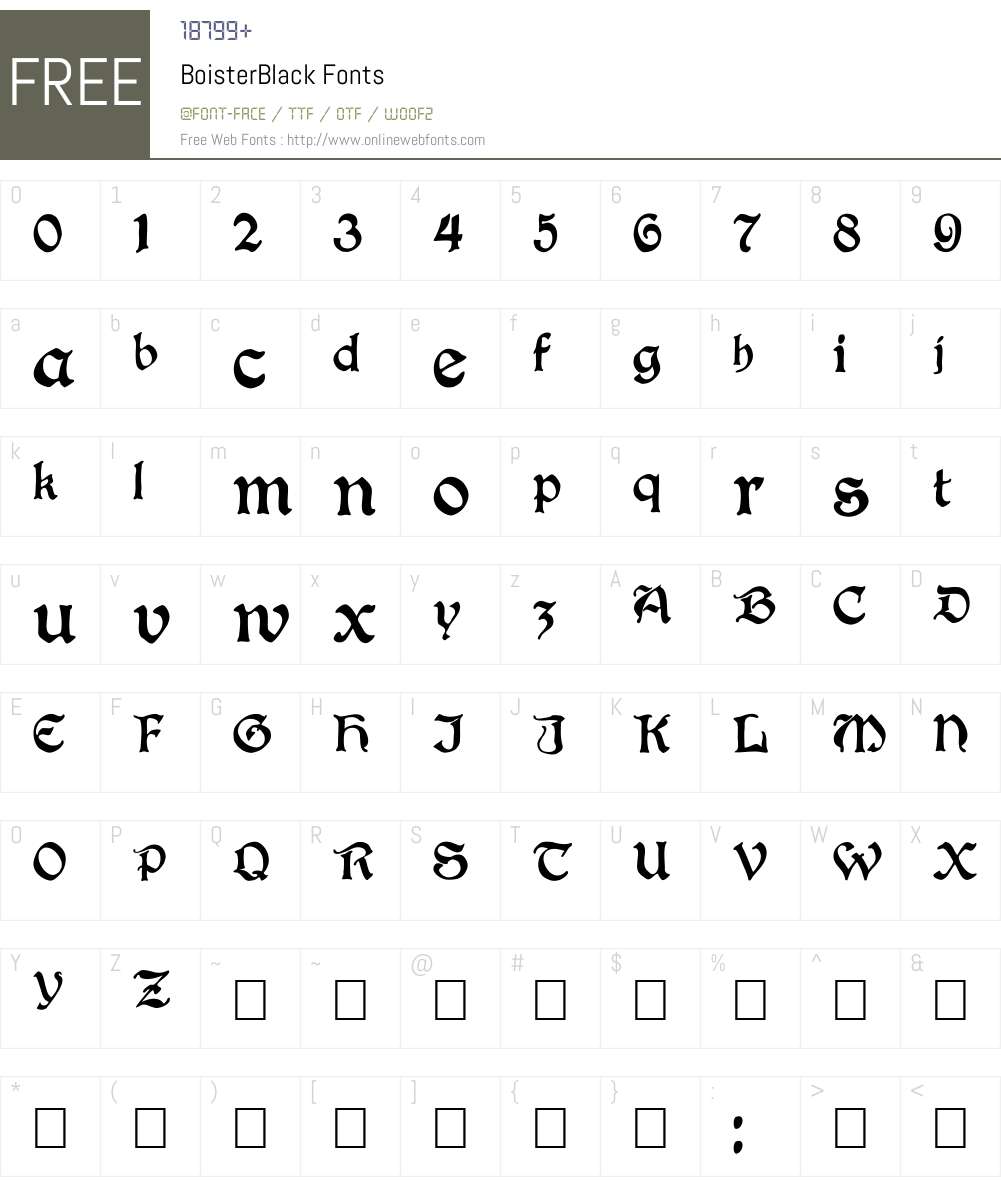 BoisterBlack Font Screenshots