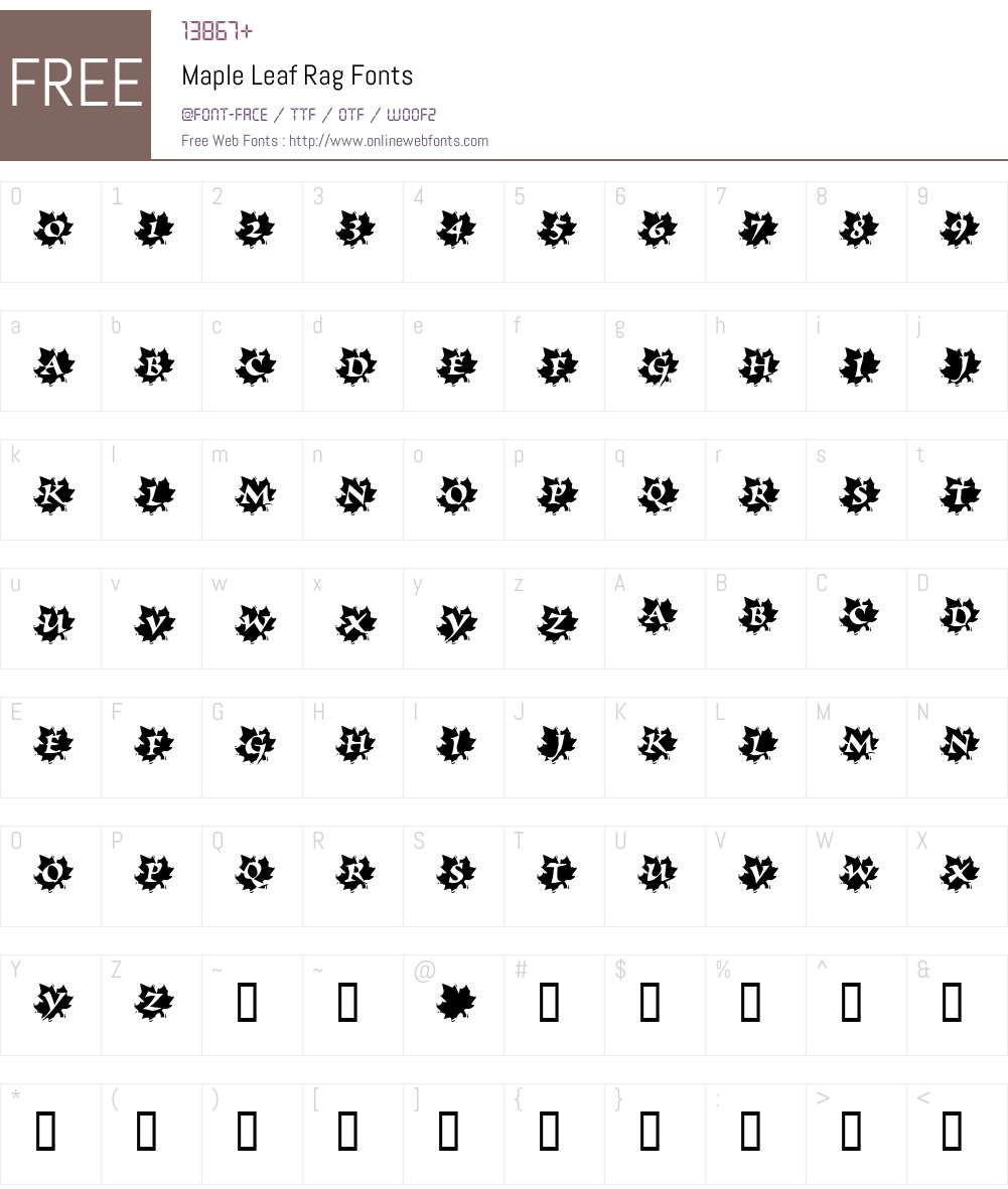 Maple Leaf Rag Font Screenshots