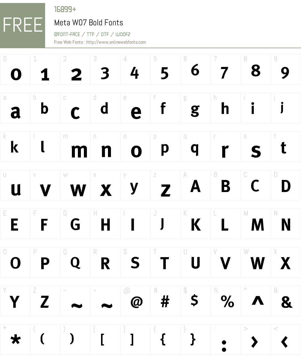 Meta Pro Font Screenshots