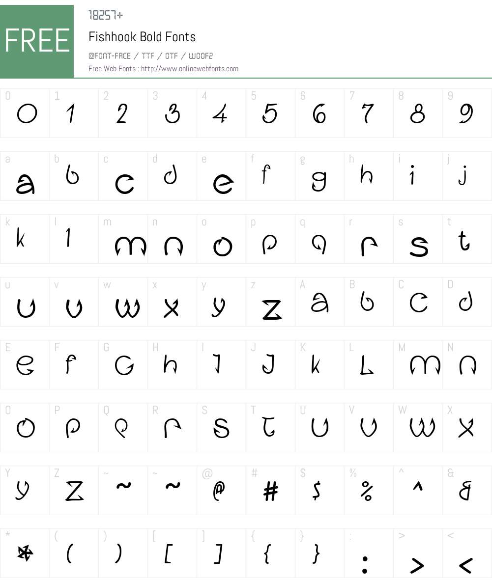 Fishhook Font Screenshots