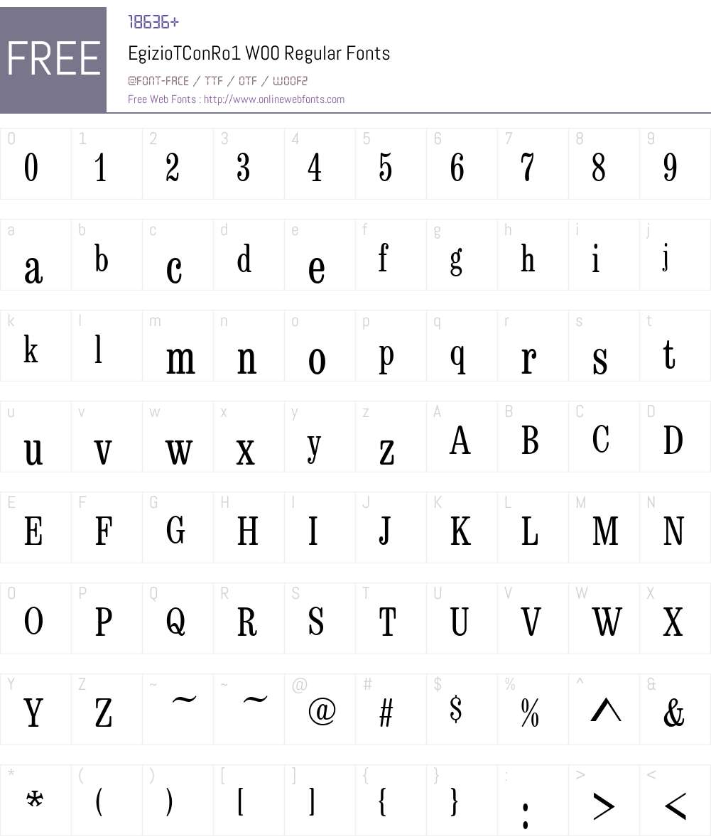 Egizio Font Screenshots