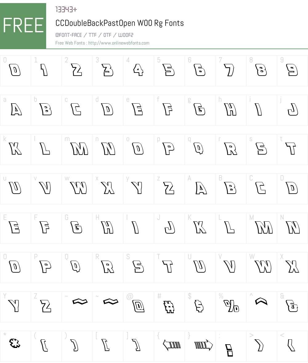 CCDoubleBackPastOpenW00-Rg Font Screenshots
