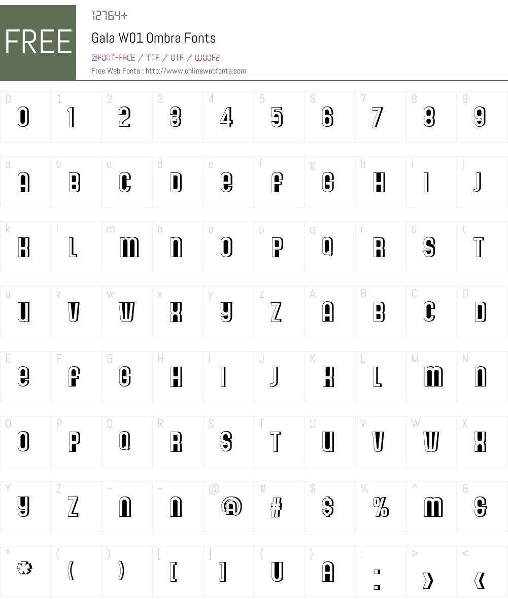 GalaW01-Ombra Font Screenshots