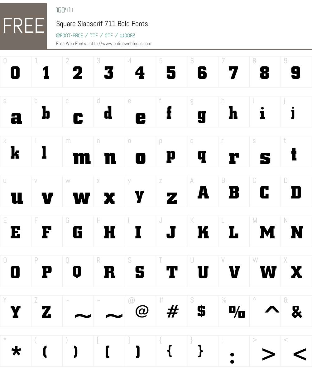 Square Slabserif 711 Font Screenshots