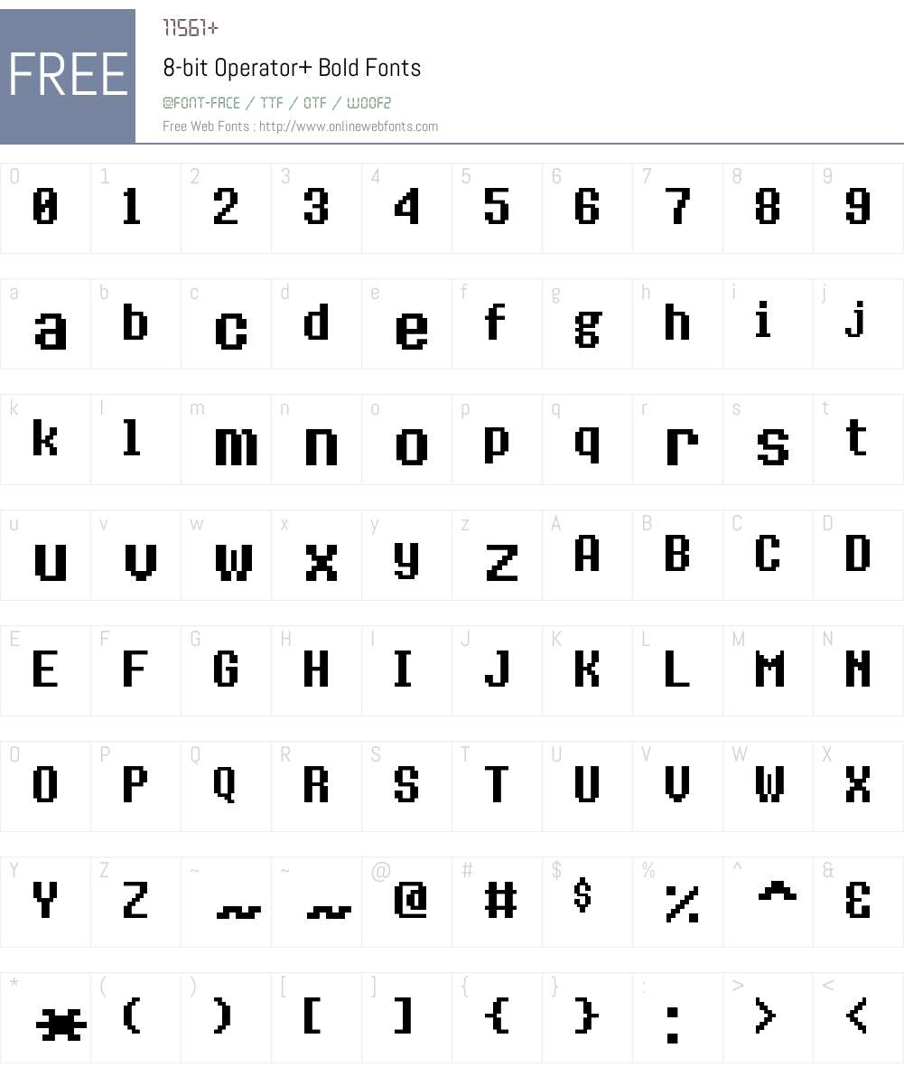 8-bit Operator+ 1.2.0 - April 24, 2014 Fonts Free Download ...