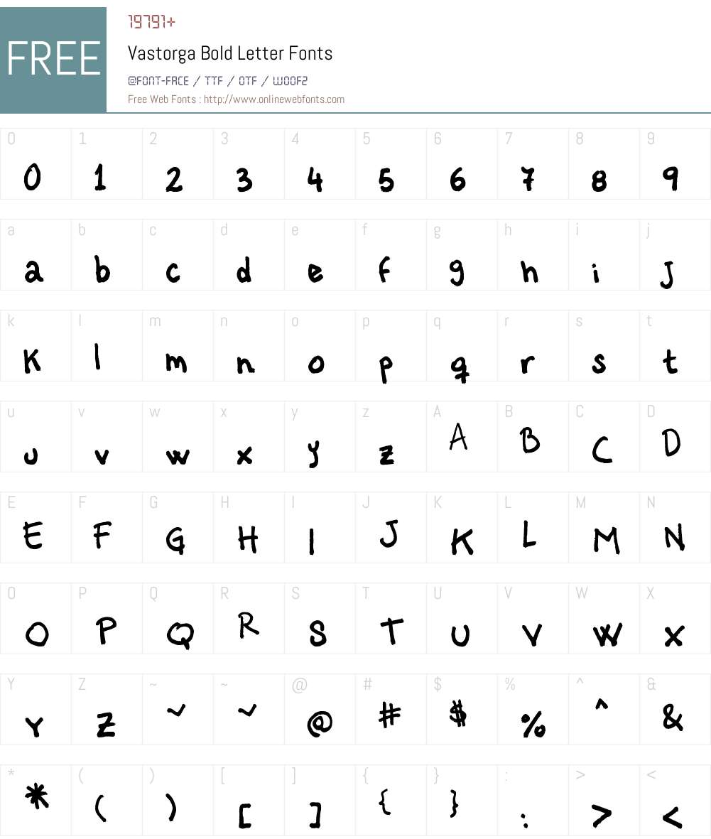 Vastorga Bold Letter Font Screenshots