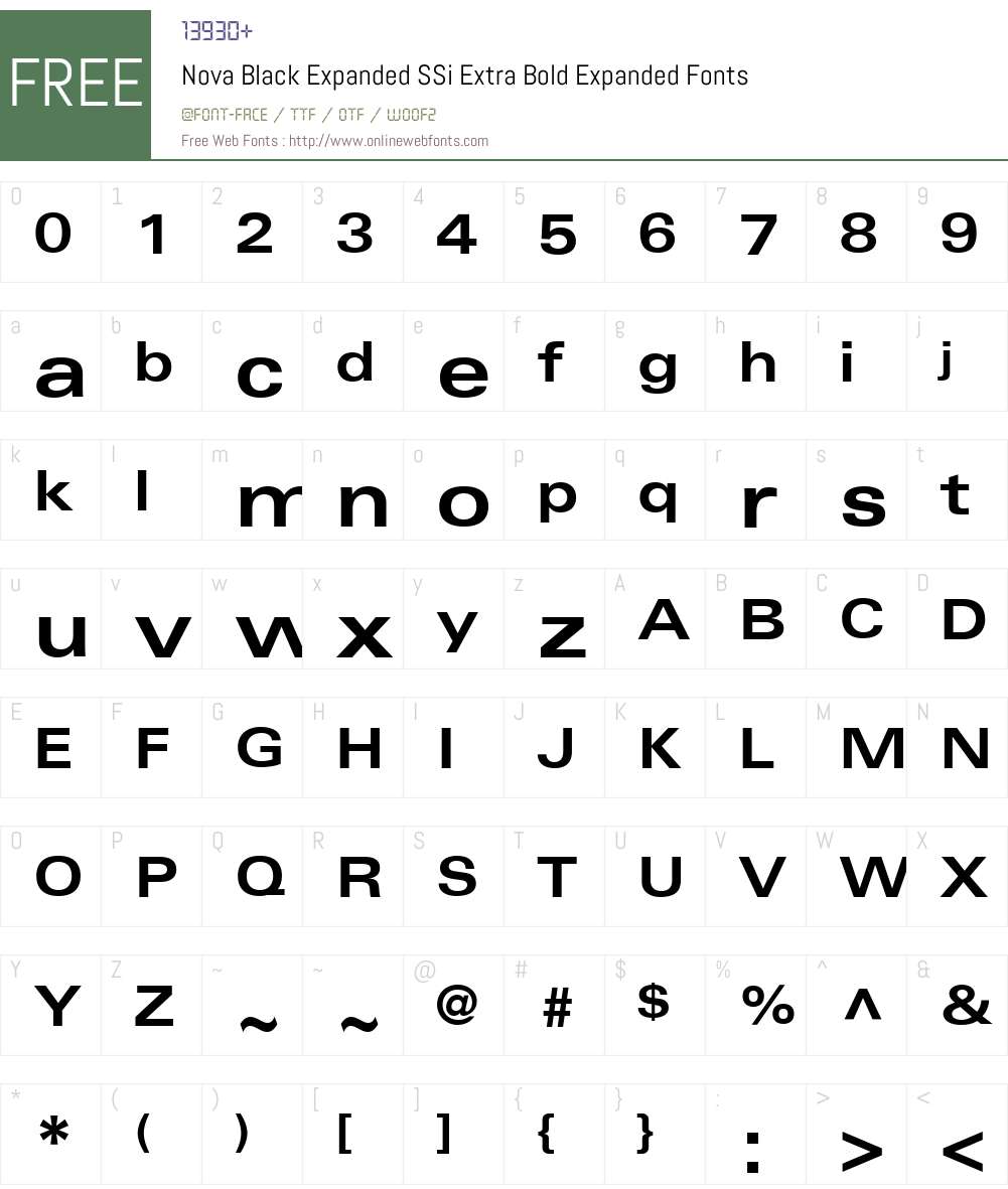 Nova Black Expanded SSi Font Screenshots