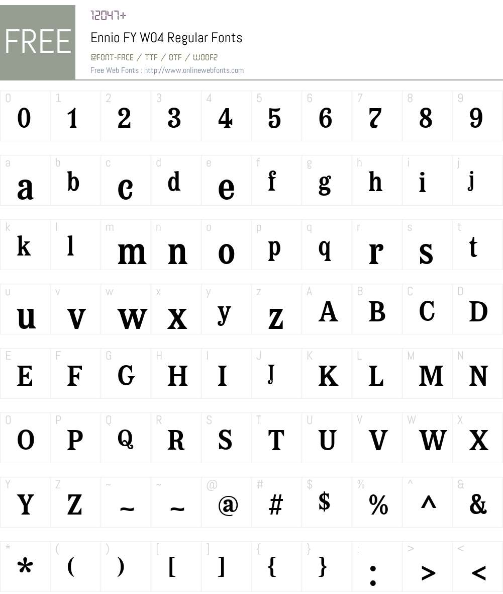 Ennio FY Font Screenshots