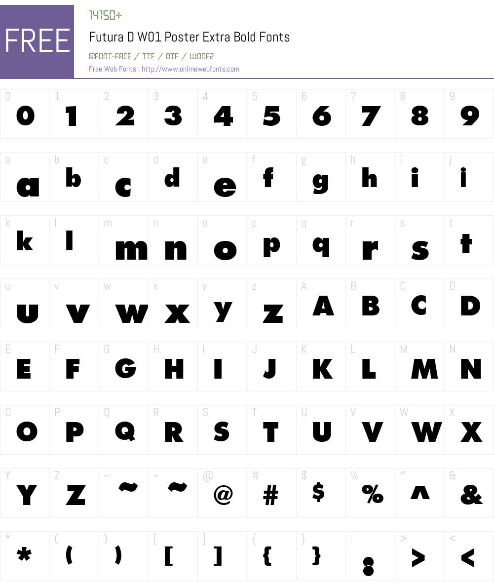FuturaDW01-PosterExtraBold Font Screenshots