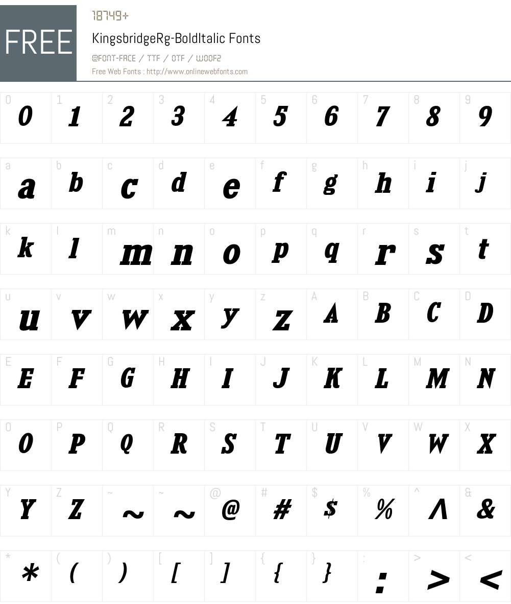 Kingsbridge Font Screenshots