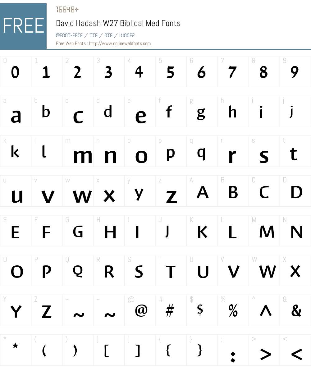 DavidHadashW27Biblical-Med Font Screenshots