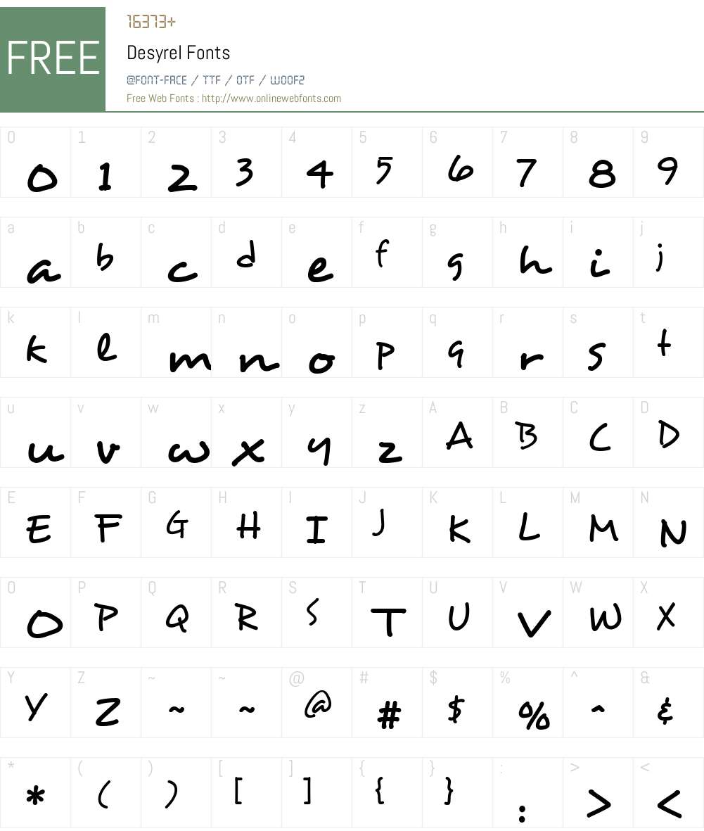 Desyrel Font Screenshots