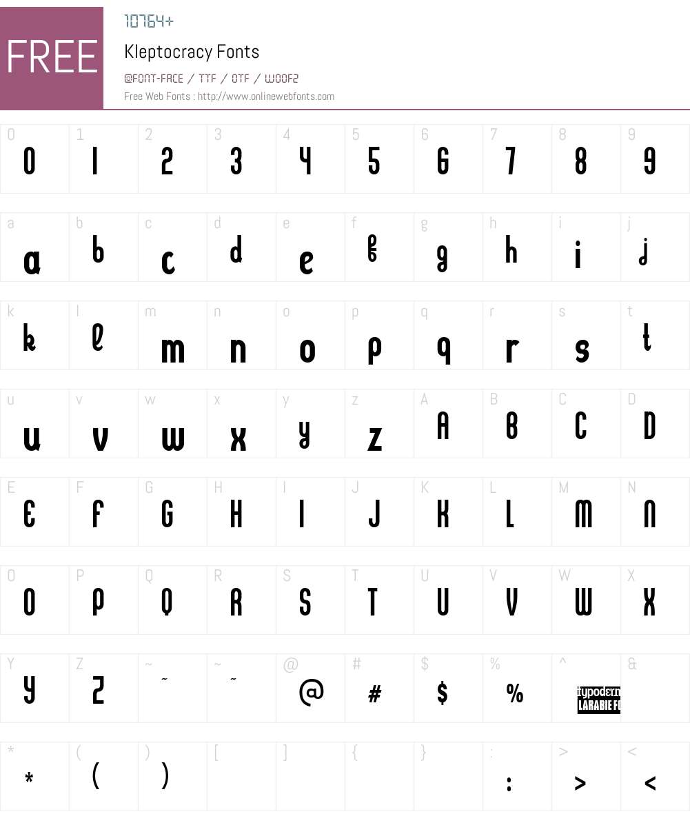Kleptocracy Font Screenshots