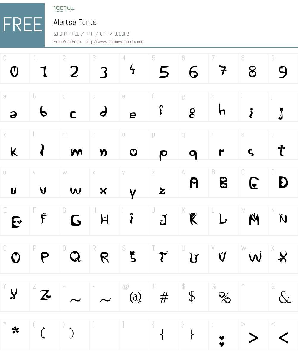 Alertse Font Screenshots