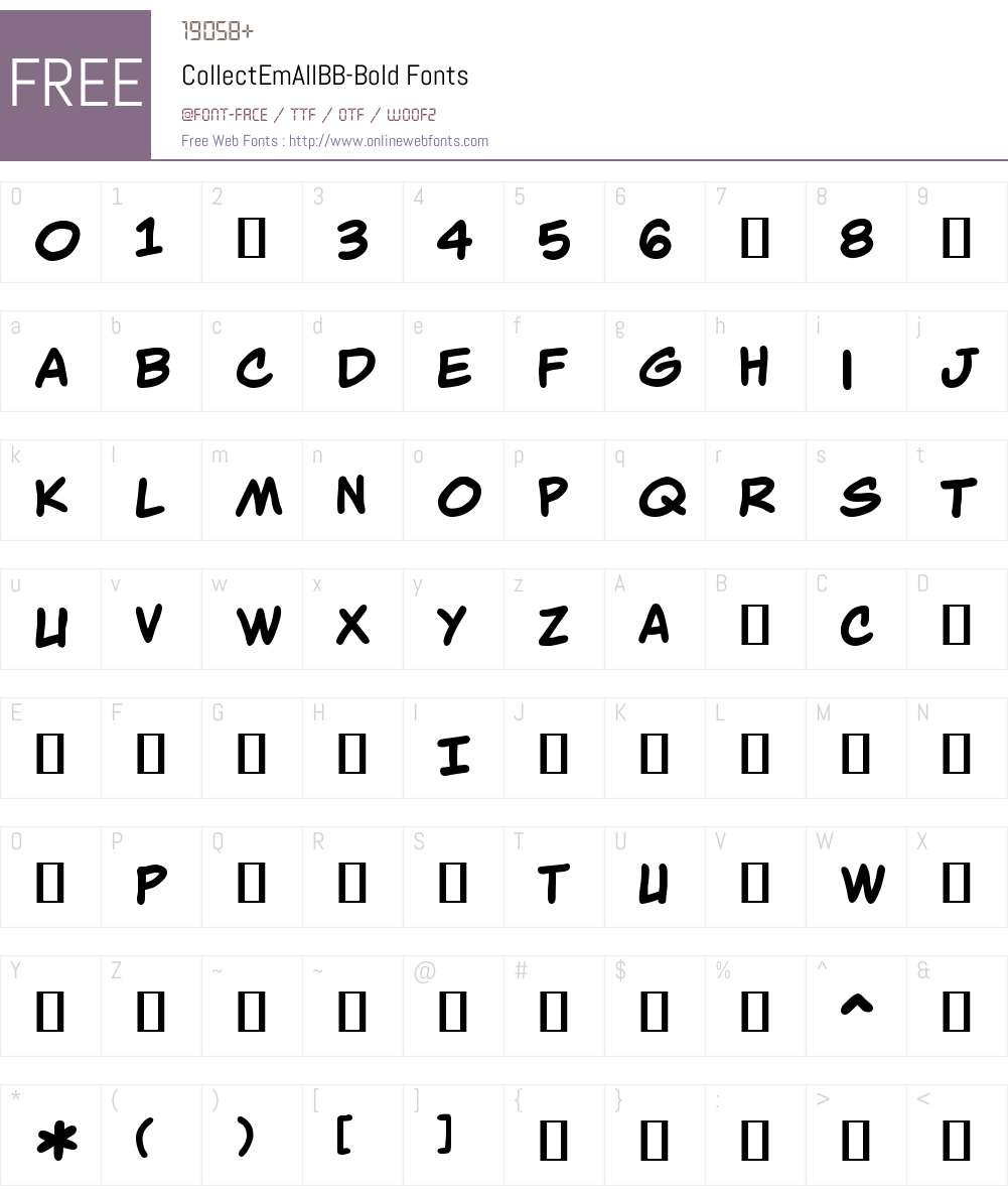 CollectEmAllBB-Bold Font Screenshots