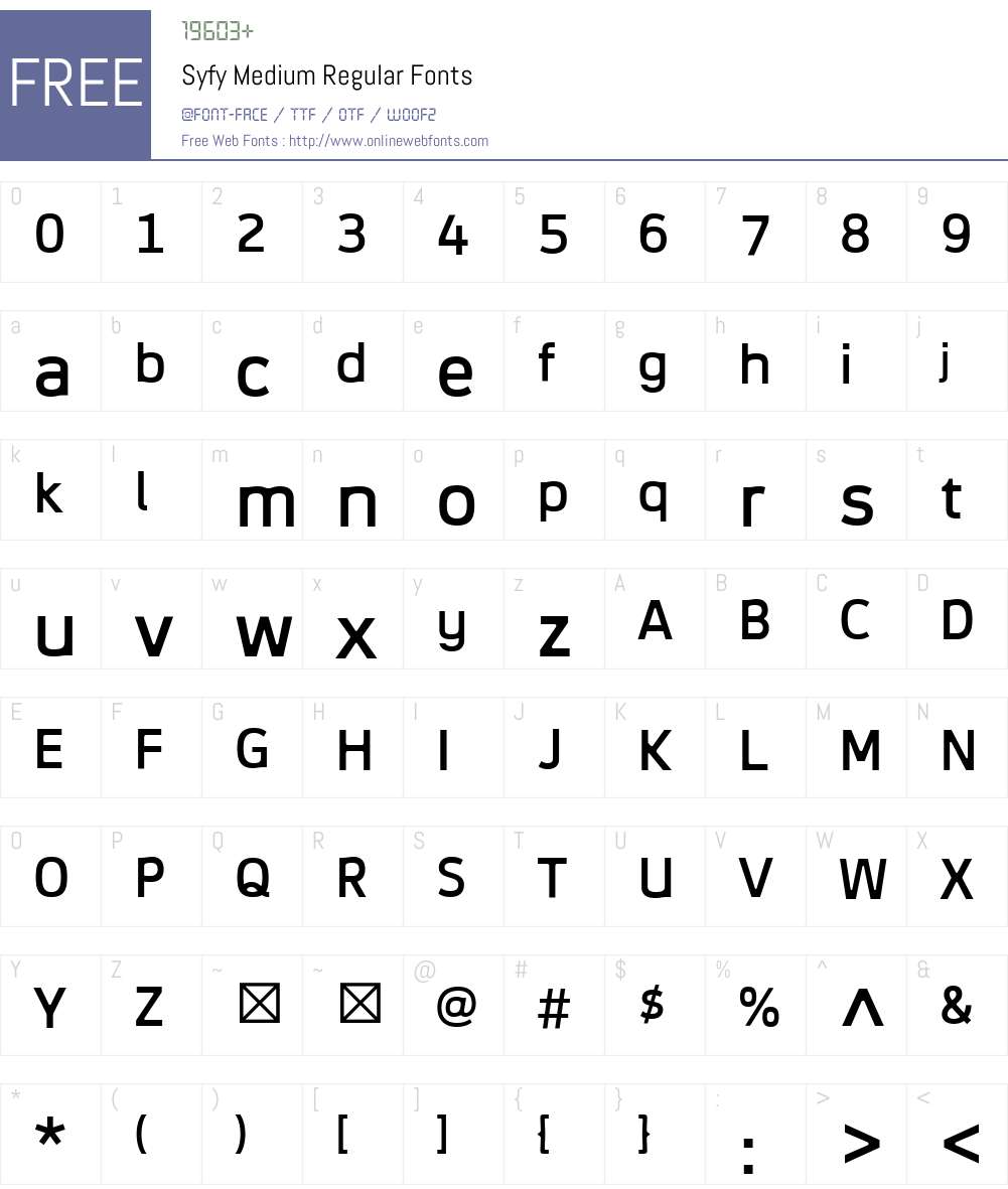 Syfy Medium Font Screenshots